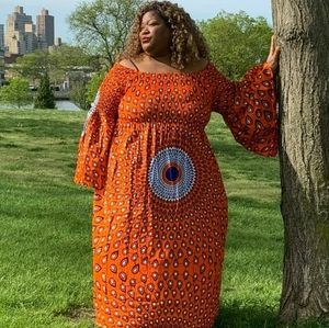 Orange Ankara dress